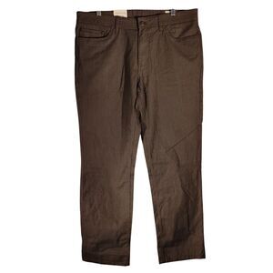 English Laundry pants mens 34x30 dark brown stretch flat front chino straight
